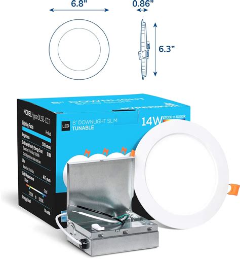 Hyperikon 6 inch LED Recessed Lighting Selectable 